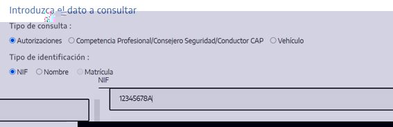 Consulta de autorizaciones VTC por NIF o nombre de la entidad