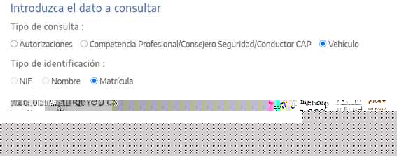 Consulta del registro por matrícula del vehículo